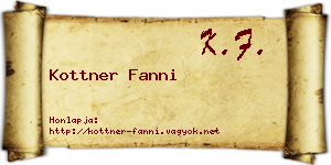 Kottner Fanni névjegykártya